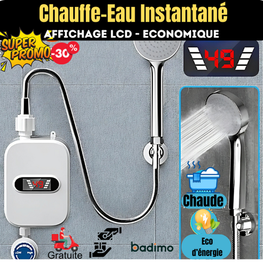 Chauffe-Eau Instantané - Affichage LCD - Economique et Sécurisé